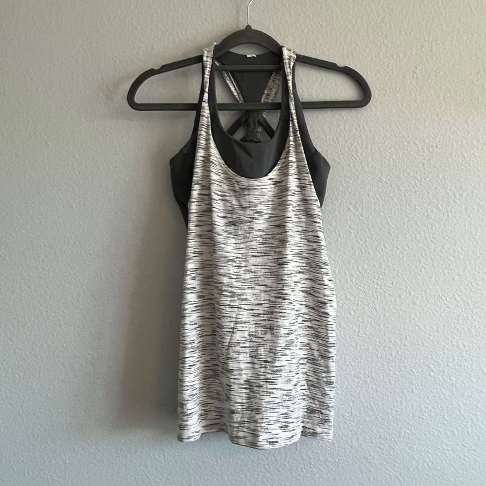 Lululemon Twist and Toil Tank Top Tiger Space Dye‎ White/ Black/ Nebula Size 4